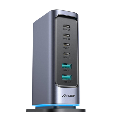 Joyroom Βάση Φόρτισης GaN με 2 Θύρες USB-A και 4 Θύρες USB-C 65W σε Γκρι χρώμα (JR-TCM02)